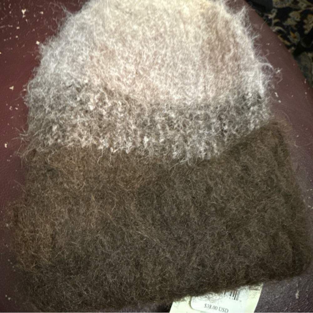 Free People Icing Beanie in Brown & Cream NWT Stripes Wool Fall Winter Bohemian